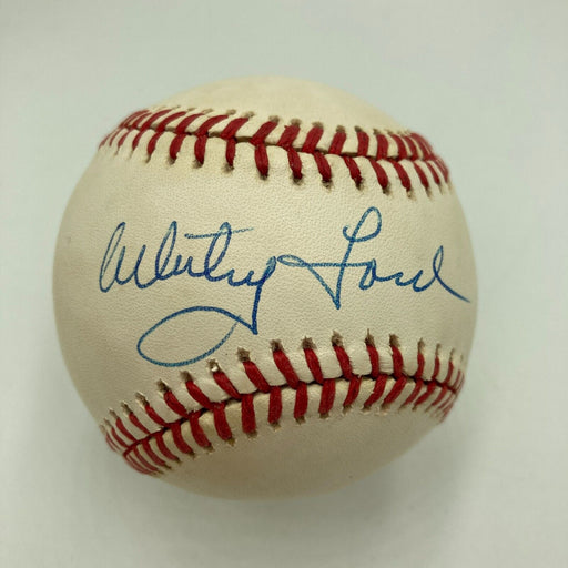 Whitey Ford Signed Official American League Baseball JSA Sticker