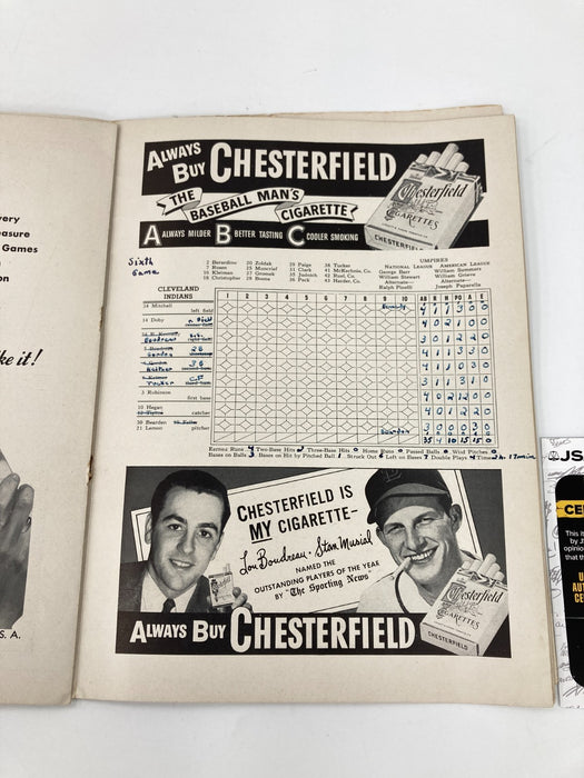 1948 Boston Braves Team Signed Vintage World Series Program JSA COA