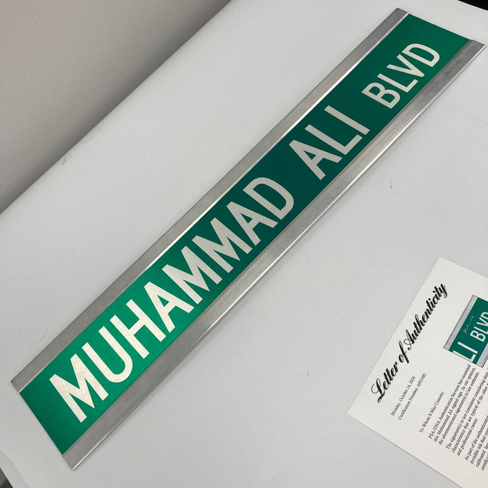 Muhammad Ali Signed 6x30 Muhammad Ali BLVD Street Sign PSA DNA COA