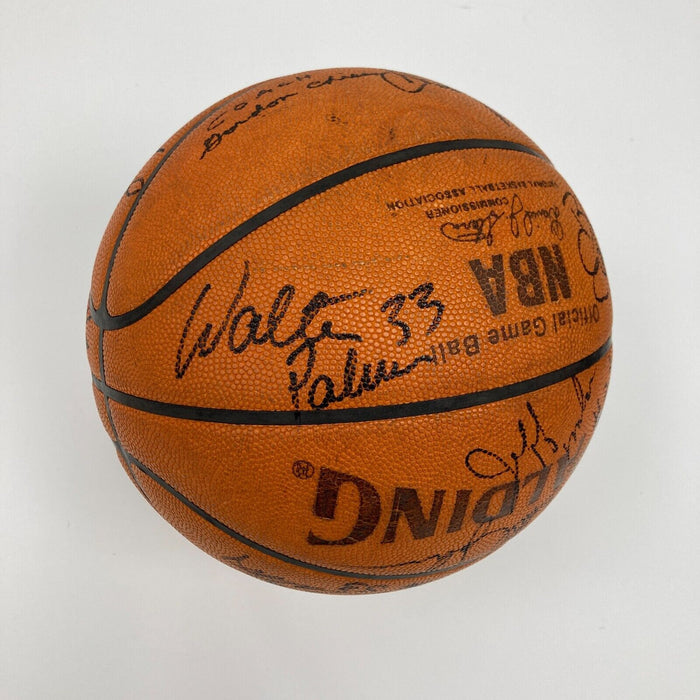 1990-91 Utah Jazz Team Signed Game Used Basketball Karl Malone Collection JSA