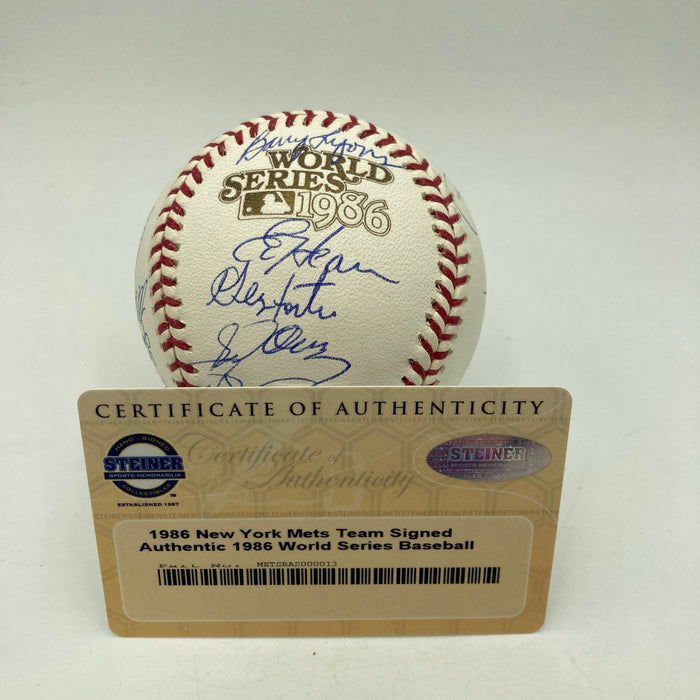 1986 New York Mets World Series Champs Team Signed W.S. Baseball Steiner & MLB
