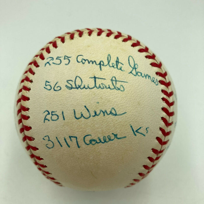 Bob Gibson Signed Heavily Inscribed Career STAT Baseball Reggie Jackson COA