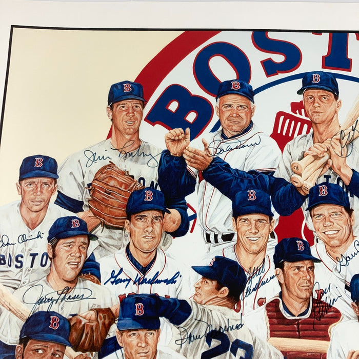 1967 Boston Red Sox AL Champs Team Signed 18x24 Litho Photo Carl Yastrzemski JSA