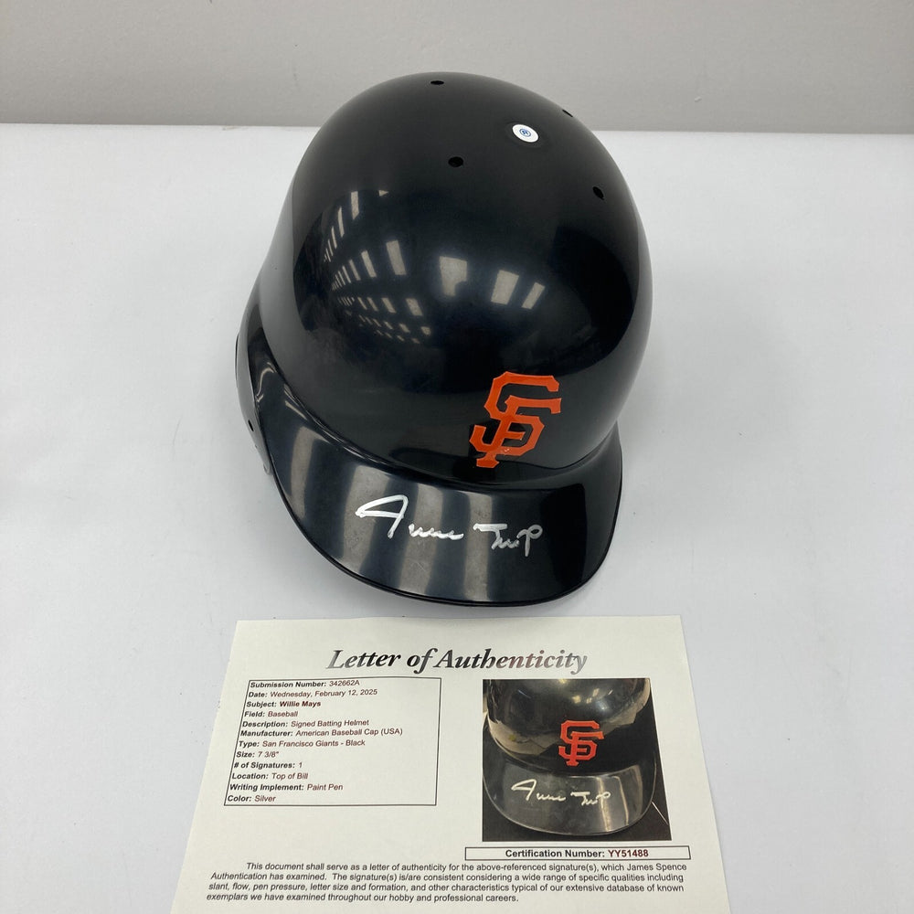 Willie Mays Signed Authentic San Francisco Giants Game Model Helmet JSA COA
