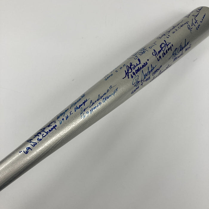 1969 New York Mets World Series Champs Team Signed Bat Nolan Ryan Tom Seaver JSA