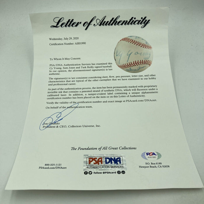 Cy Young Sweet Spot Signed Autographed 1940's Baseball PSA DNA COA