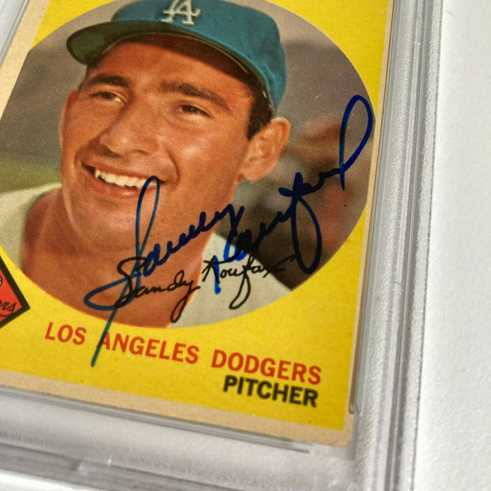 1959 Topps Sandy Koufax Signed Baseball Card Los Angeles Dodgers PSA DNA COA