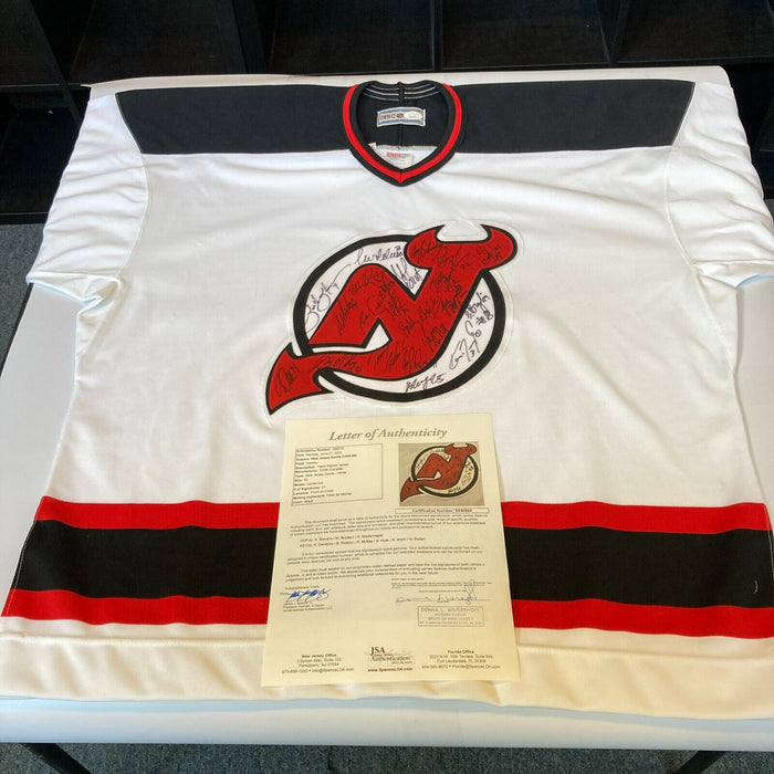 1995-96 New Jersey Devils Team Signed Authentic CCM Jersey Martin Brodeur JSA