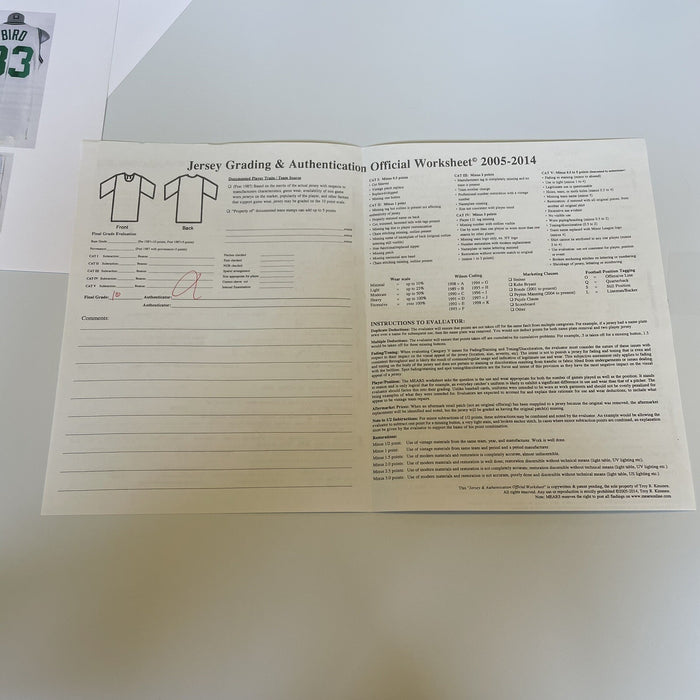 The Finest 1987-88 Larry Bird Game Used Boston Celtics Home Jersey MEARS A10