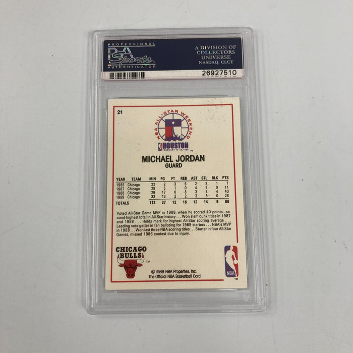 1989 Hoops Michael Jordan #21 Signed Basketball Card Auto PSA DNA