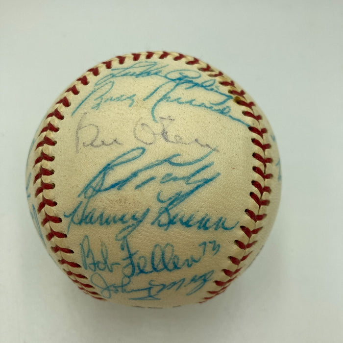 Stan Musial Nellie Fox HOF Legends Multi Signed Vintage National League Baseball