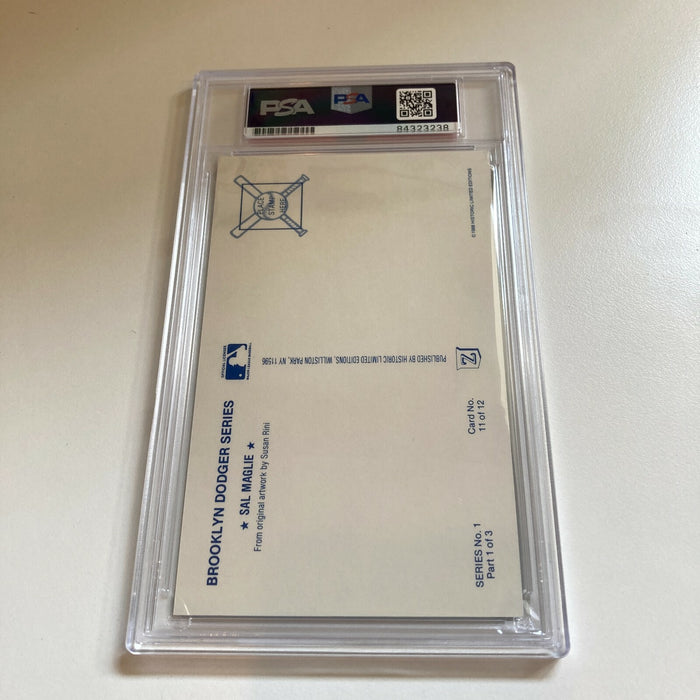 Leo Durocher Signed Autographed Brooklyn Dodgers Postcard PSA DNA