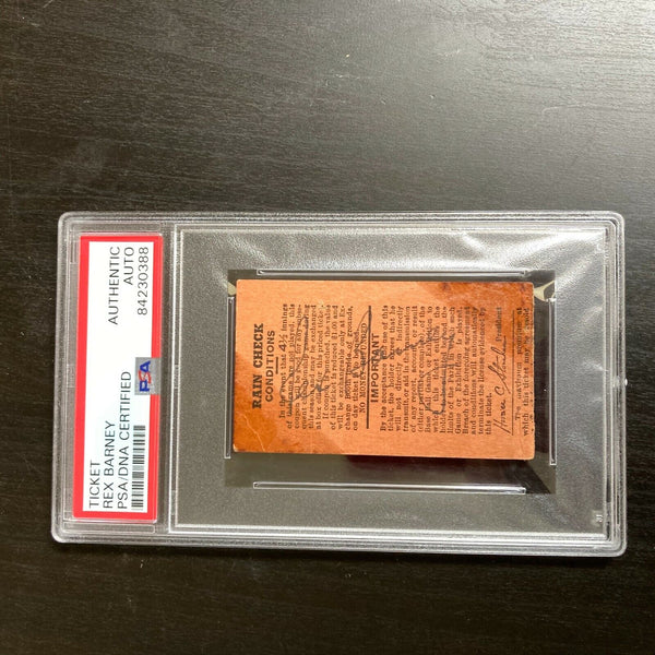 Rex Barney Signed Original No Hitter Ticket 9-9-1948 New York Giants PSA DNA