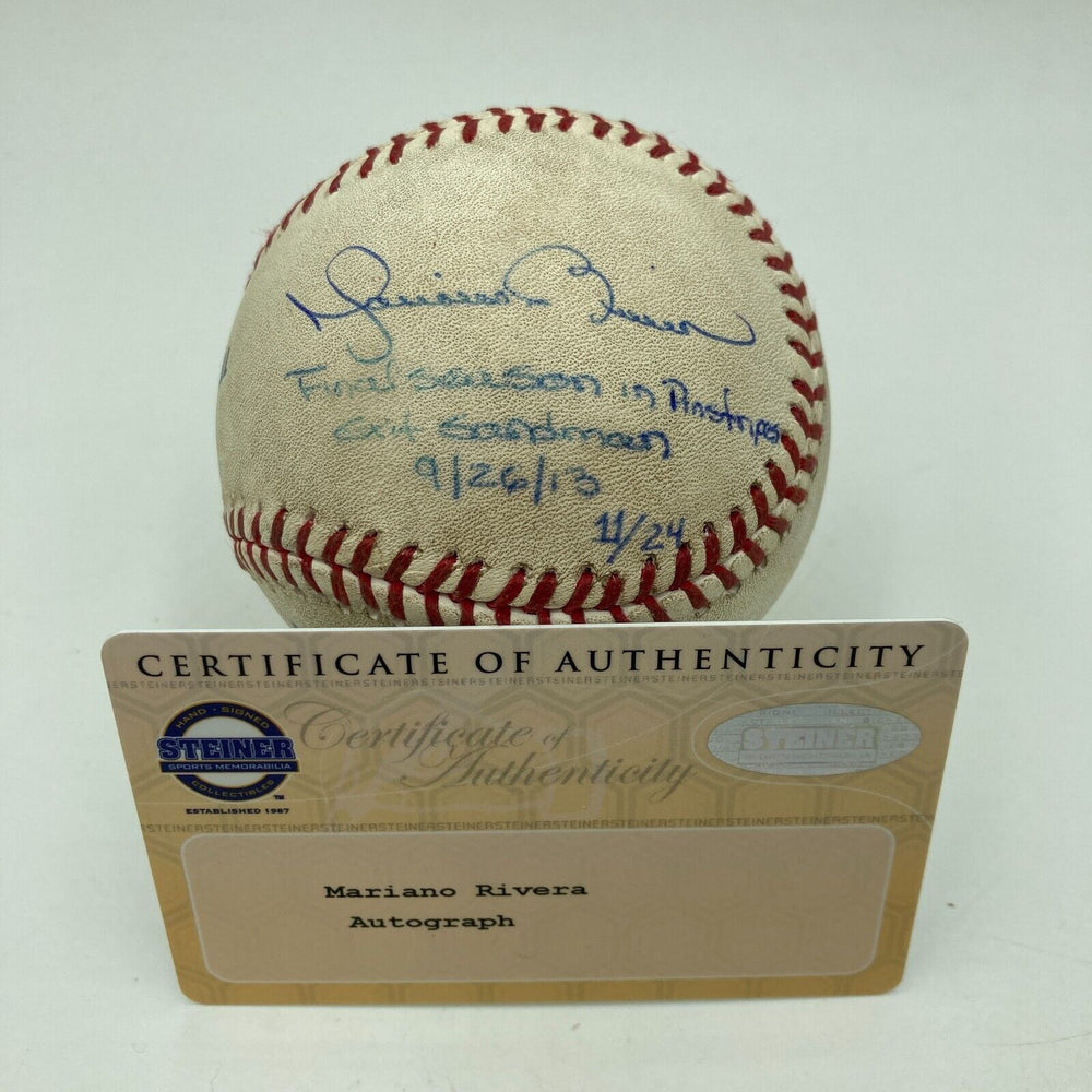 Mariano Rivera Final Career Game Signed Game Used Baseball Steiner #11/24