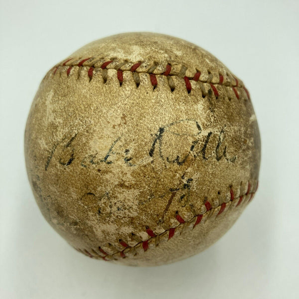 Babe Ruth & Lou Gehrig Sweet Spot Signed 1920's Baseball JSA COA