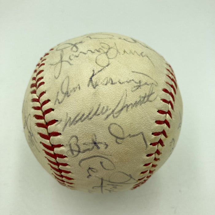 1970 Chicago Cubs Team Signed Vintage Spalding Cubs Baseball Ernie Banks JSA COA