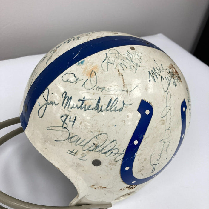 Johnny Unitas Baltimore Colts HOF Legends Multi Signed Vintage 1960's Helmet JSA