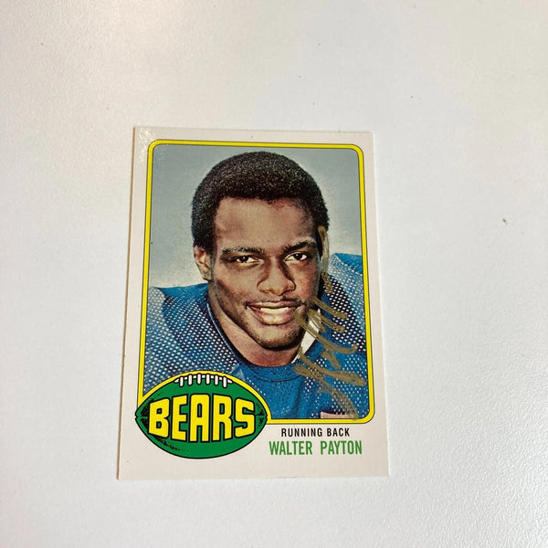 Topps Walter Payton Signed RC Rookie Football Card PSA DNA COA