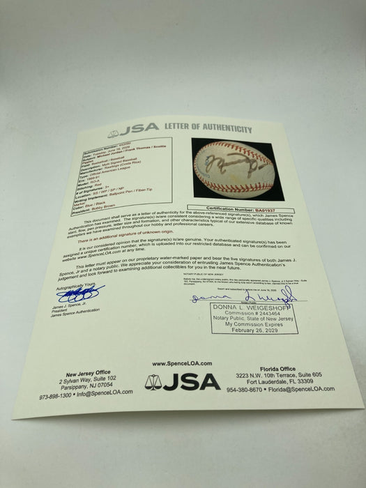 Michael Jordan & Scottie Pippen Signed 1989 American League Baseball JSA COA