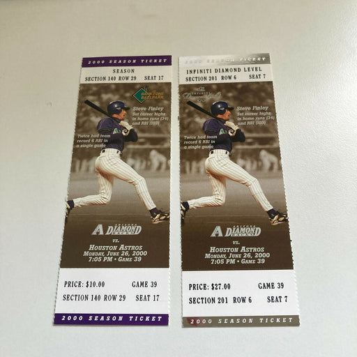 (2) Alex Cabrera MLB Debut First Game Original Ticket June 26, 2000