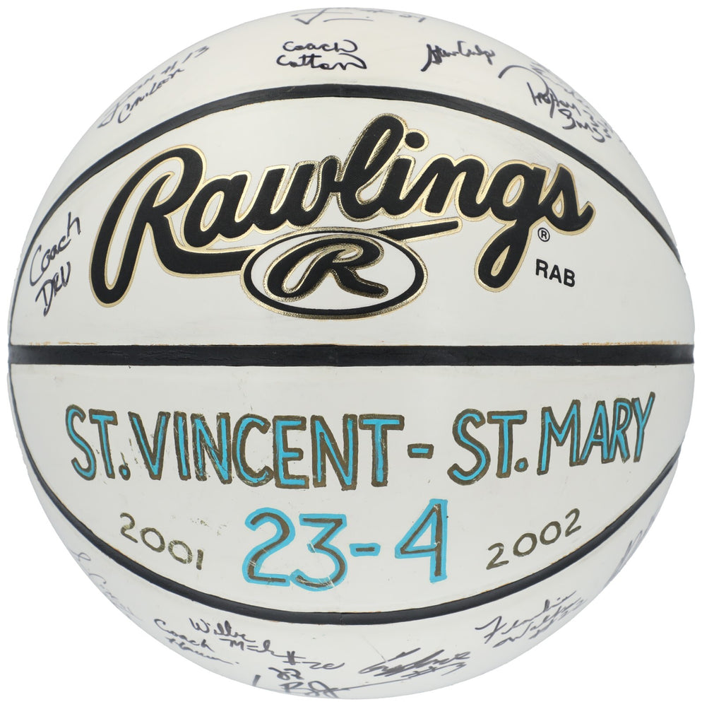 Lebron James 2001-02 St. Vincent St.Mary High School Team Signed Basketball BAS