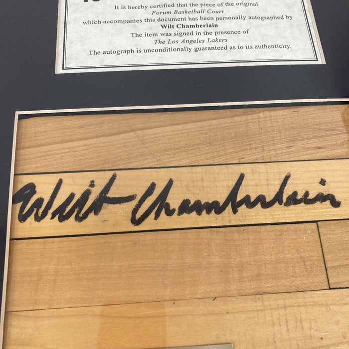 Wilt Chamberlain Signed Original Lakers Forum Basketball Court Floor PSA DNA COA