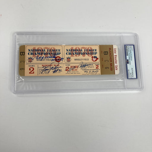 Billy Williams Jenkins Papas Signed 1970 NLCS Chicago Cubs Full Ticket PSA DNA