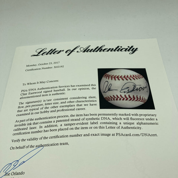 Clint Eastwood Single Signed Official National League Baseball PSA DNA COA