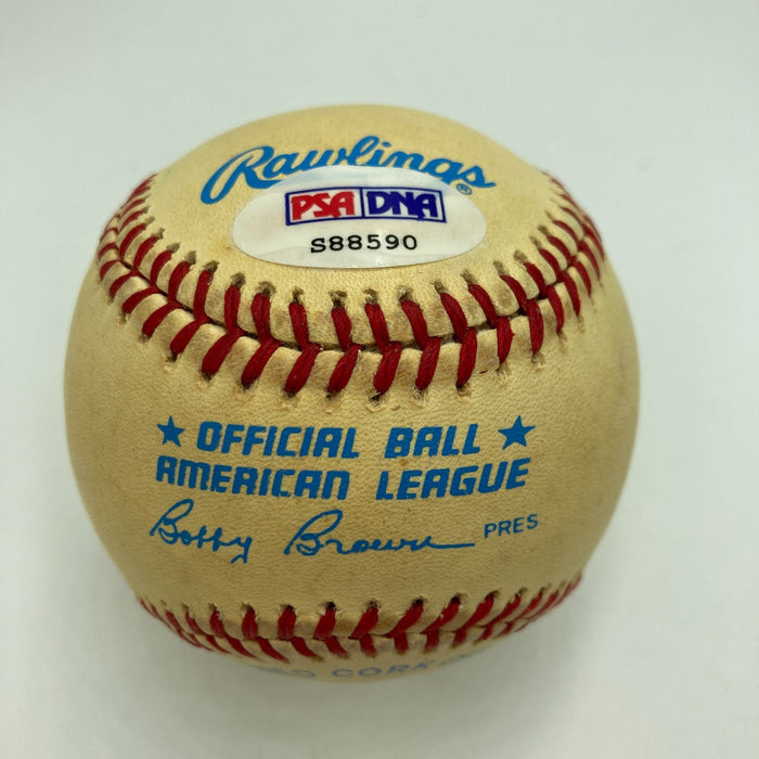 Jim Catfish Hunter Signed Vintage American League Macphail Baseball PSA DNA COA