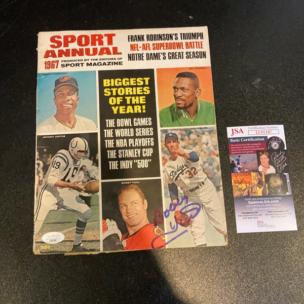Bobby Hull Signed Autographed Vintage 1967 Magazine With JSA COA