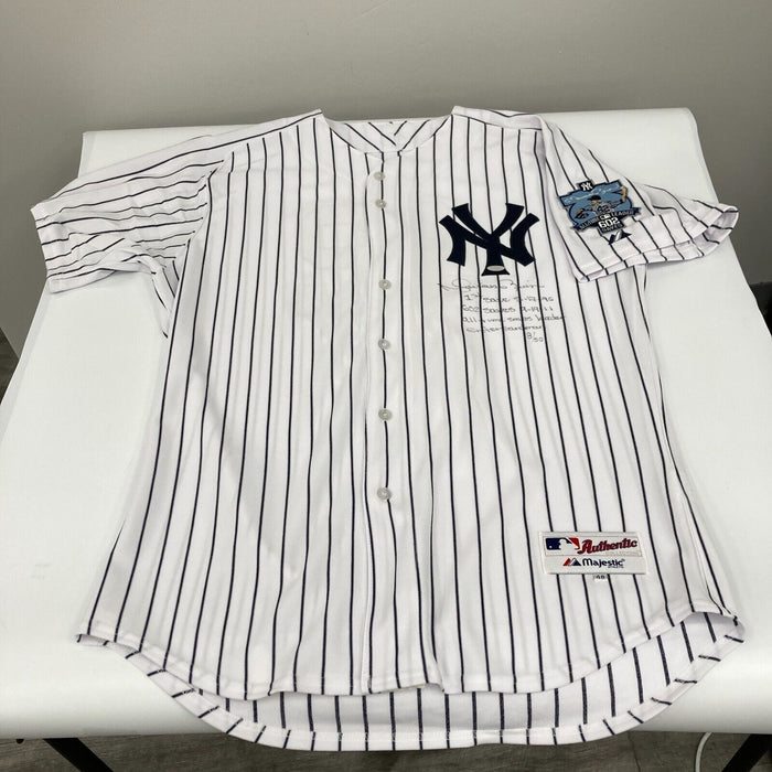 Mariano Rivera Signed Heavily Inscribed NY Yankees STAT Jersey Steiner COA