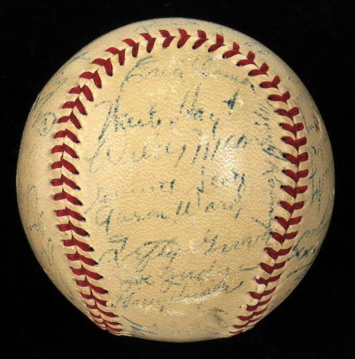 Babe Ruth Ty Cobb Cy Young Jimmie Foxx Tris Speaker 34 Sigs Signed Baseball JSA