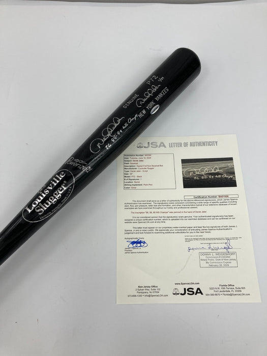 Derek Jeter 1996, 1998, 1999 W.S. Champs Signed Game Model Baseball Bat JSA COA