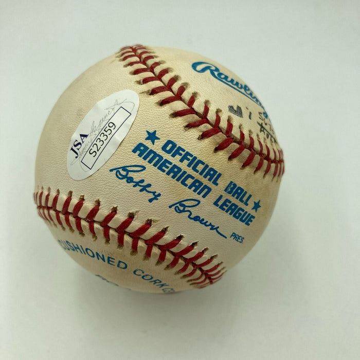 Jim Brown Signed Official American League Baseball JSA COA