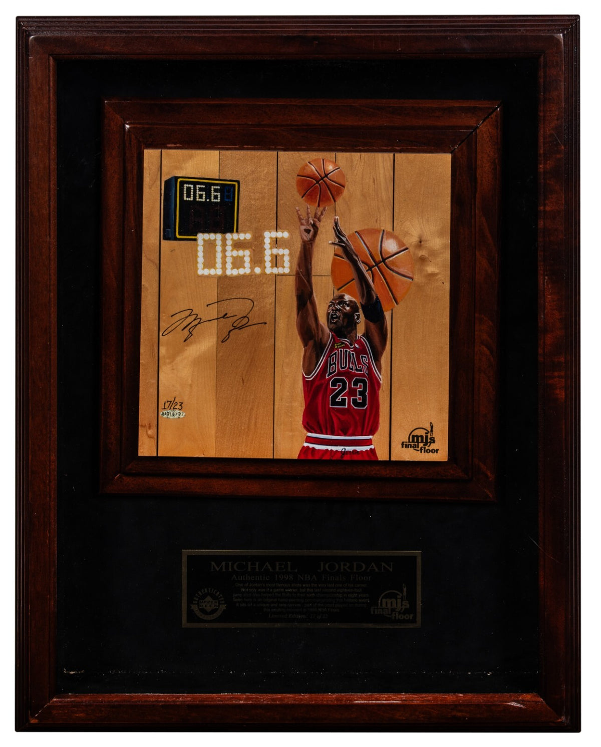 Michael Jordan Signed Last Dance Game Used Final Floor NBA Finals