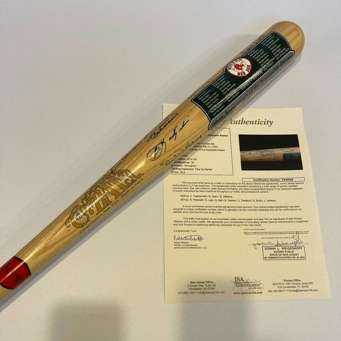 1967 Boston Red Sox AL Champs Team Signed Baseball Bat Carl Yastrzemski JSA COA