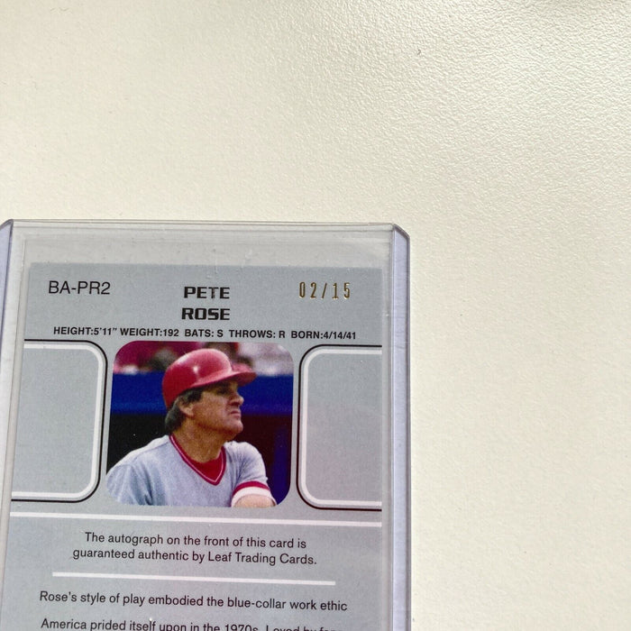 2015 Leaf Pete Rose Auto #15/15 Signed Autographed Baseball Card