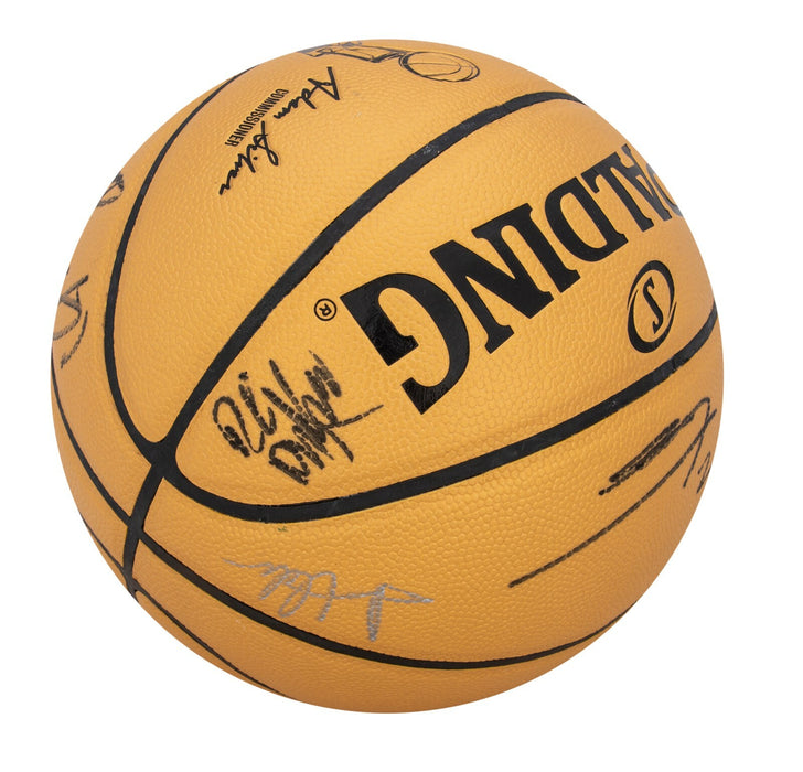 2013-14 San Antonio Spurs NBA Champs Team Signed Basketball Tim Duncan JSA COA