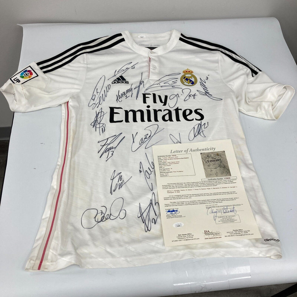 Cristiano Ronaldo 2015 Real Madrid UEFA Champs Team Signed Adidas Jersey JSA COA