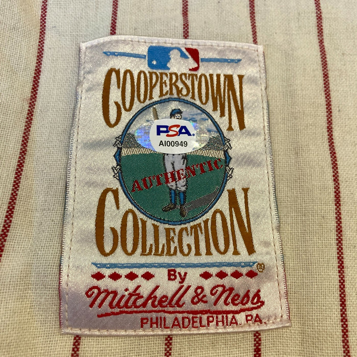 The Finest Dick Richie Allen Signed Phillies STAT Jersey PSA DNA MINT 9