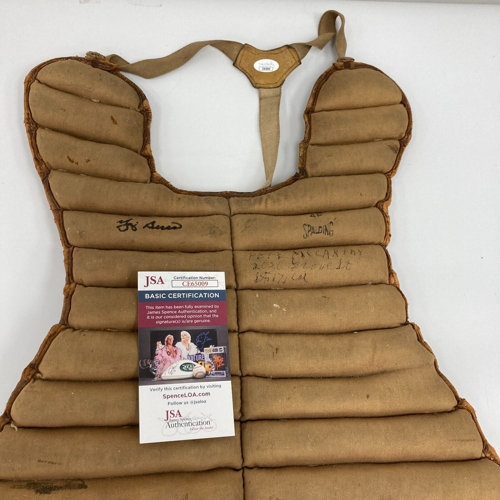 Yogi Berra Signed 1950's Spalding Catcher's Chest Protector Yankees JSA COA