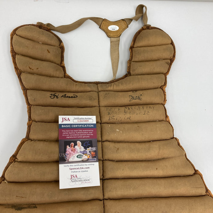 Yogi Berra Signed 1950's Spalding Catcher's Chest Protector Yankees JSA COA