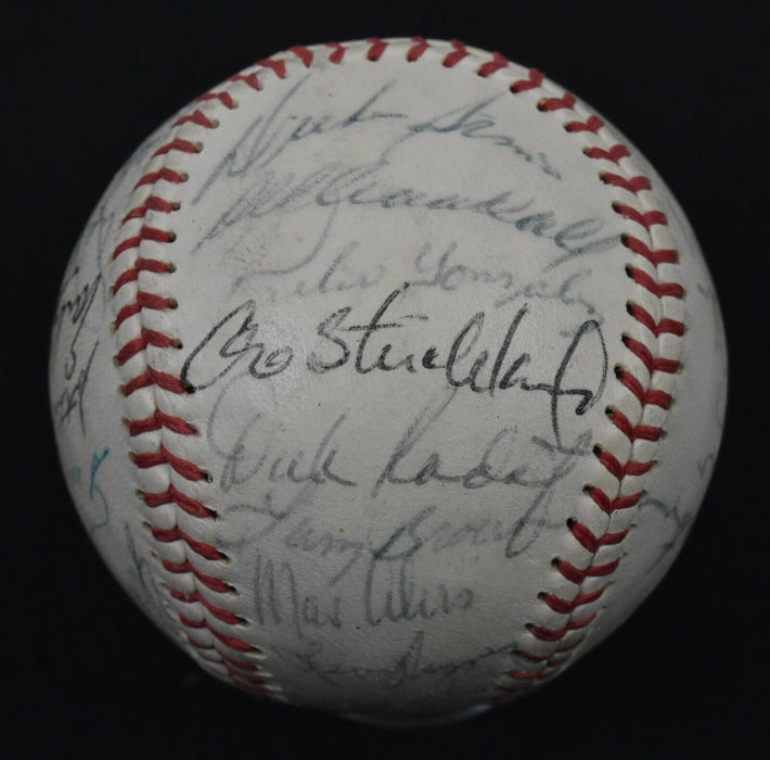 1966 Cleveland Indians Team Signed Vintage Baseball With JSA COA