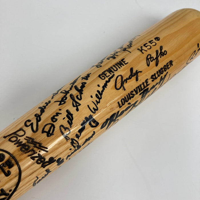 Chicago Cubs Hall Of Fame Legends Signed Baseball Bat 24 Sigs Ernie Banks JSA