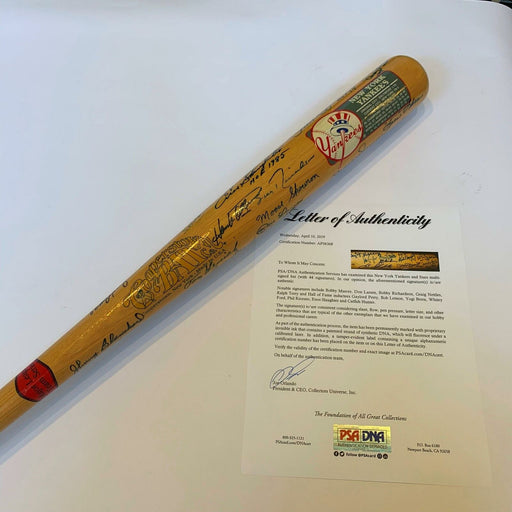 Stunning New York Yankees Legends & HOF Multi Signed Bat 44 Signatures PSA DNA