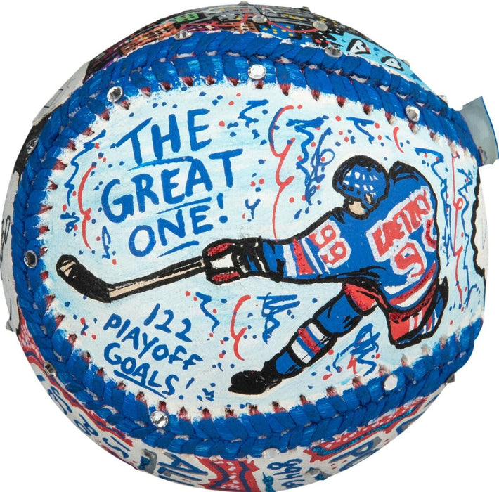 Wayne Gretzky Signed Charles Fazzino Hand Painted Pop Art Baseball JSA Sticker