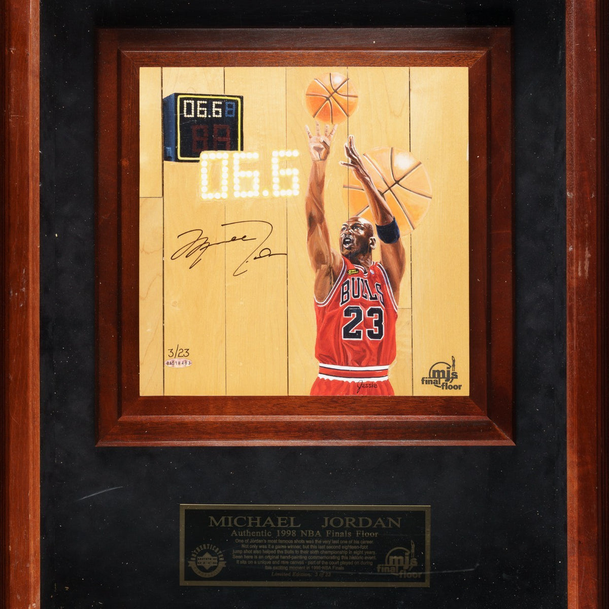 【UDA】Michael Jordan直筆サインフォト FINAL パッチ付 Michael Jordan Signed Last Dance Game Used Final Floor NBA Finals
