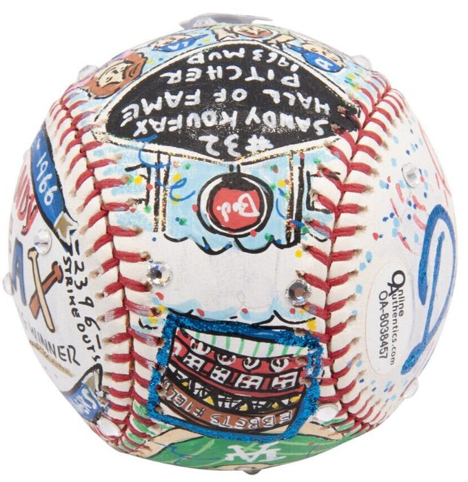 Sandy Koufax Signed Charles Fazzino Hand Painted Pop Art Baseball PSA DNA COA