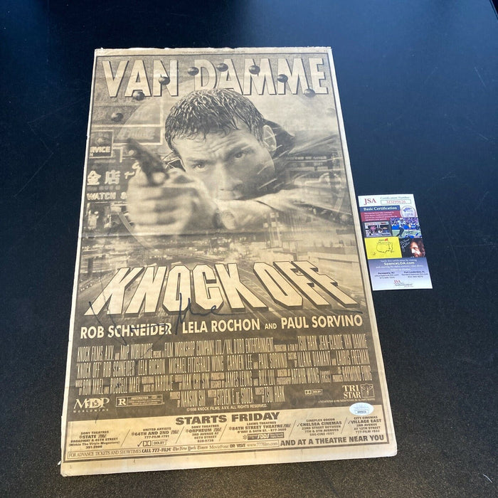 Jean-Claude Van Damme Signed Knock Off Large Movie Poster With JSA COA