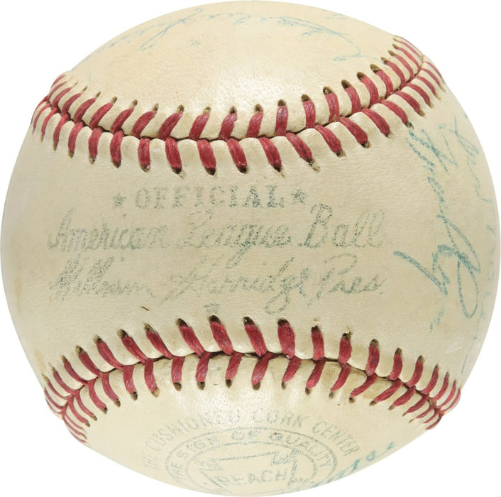 Beautiful 1955 New York Yankees American League Champs Team Signed Baseball JSA